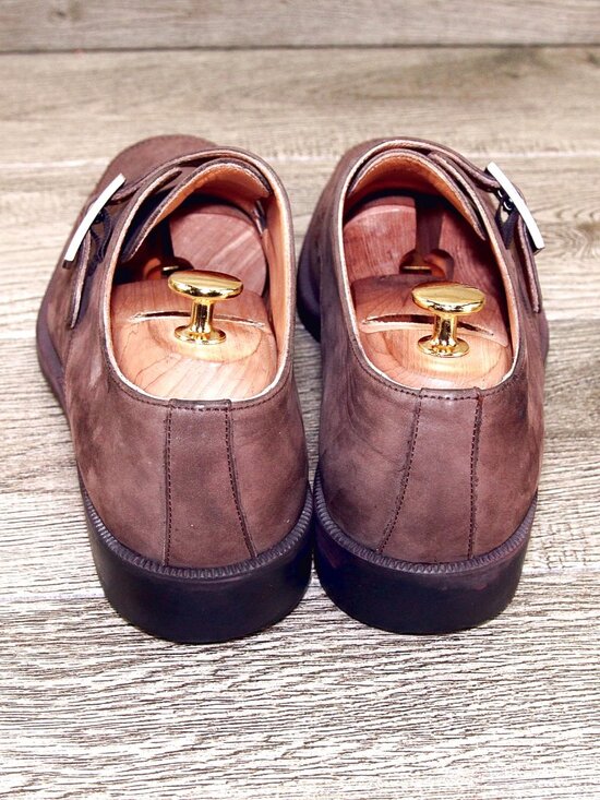 $850 BALLY Italy Tanagro Monkstrap 8.5 D Brown Nubuck Nordstrom * add $15 Trees main image 11